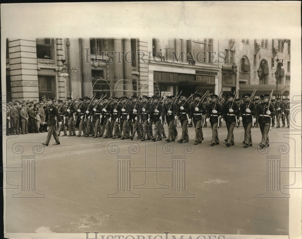 1929 Press Photo Marines paraded in annual Army Day Parade in New York - Historic Images