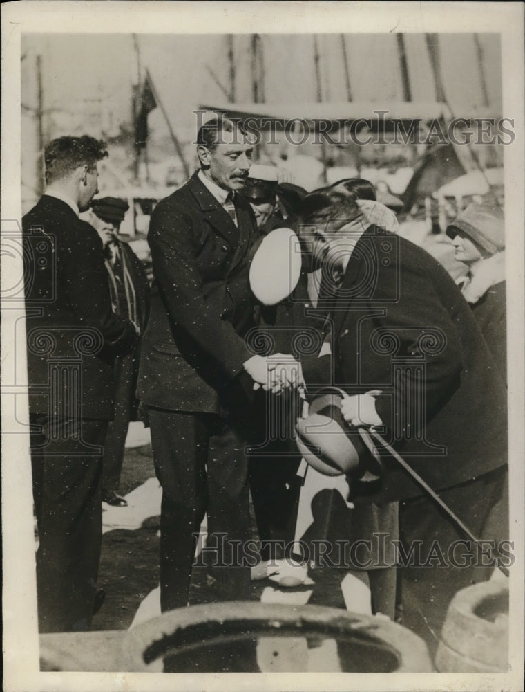 1929 Press Photo King of Denmark Introduced at Quay at Cannes - Historic Images