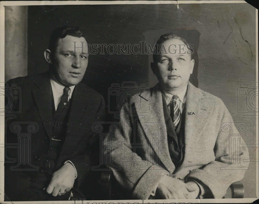1924 Press Photo Mike Grady, Detective &amp; Mott Kule Mitchell, Howard Teacher - Historic Images