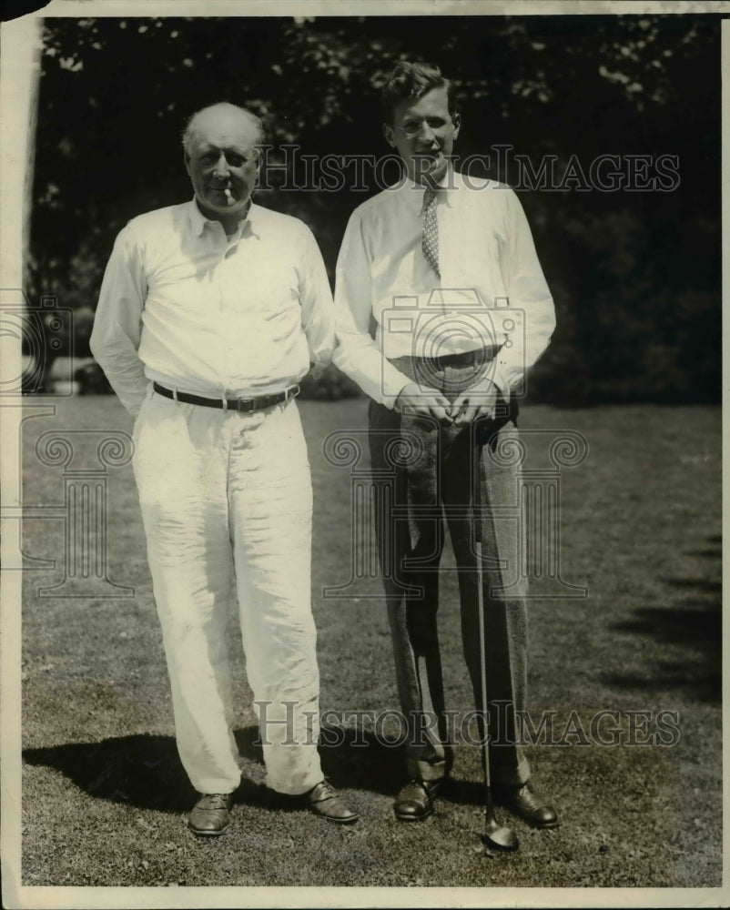 1926 Press Photo Sydney Smith &amp; Earl T Smith at golf on Long Island - Historic Images