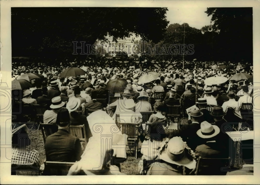 1923 The Zero Milestone at Washington DC White House, largest crowd - Historic Images