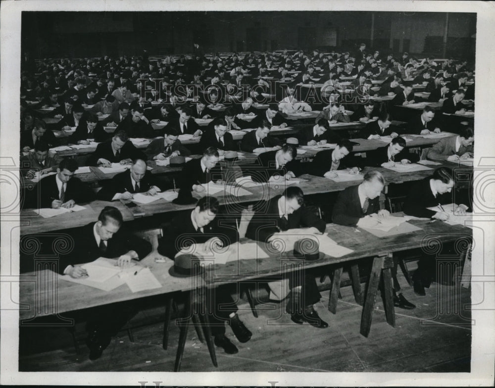 1935 Press Photo Scene from the Civic Auditorium, Civil Service examinations - Historic Images
