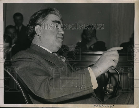 1938 Press Photo Wash DC John L Lewis head of CIO at Senate committee - Historic Images