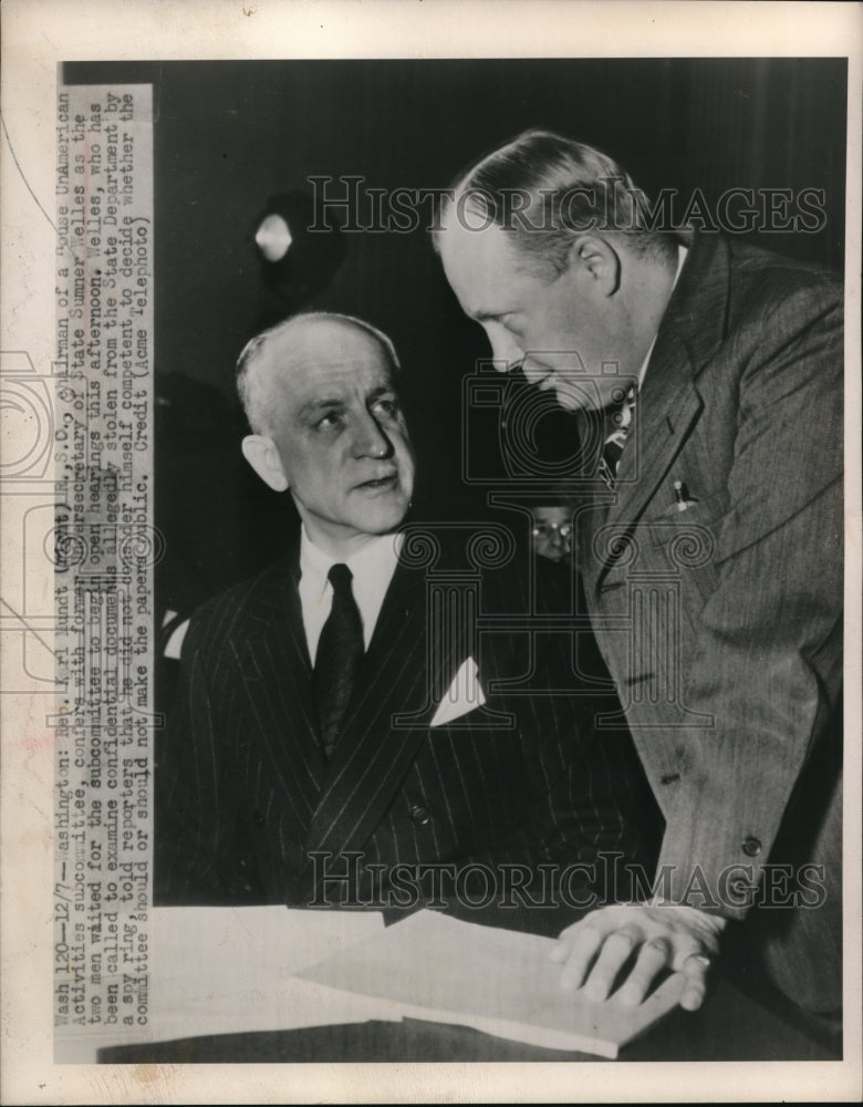 1948 Press Photo Representative Karl Mundt &amp; Secretary of State Sumner Welles - Historic Images