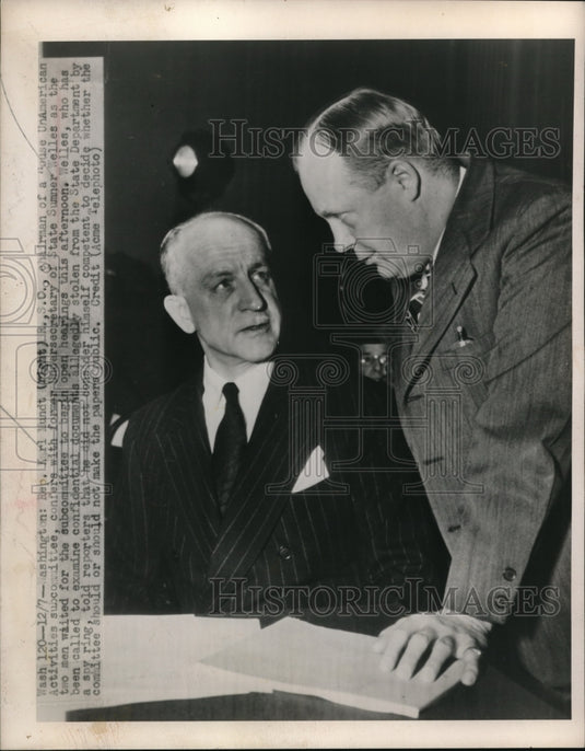 1948 Press Photo Representative Karl Mundt & Secretary of State Sumner Welles - Historic Images