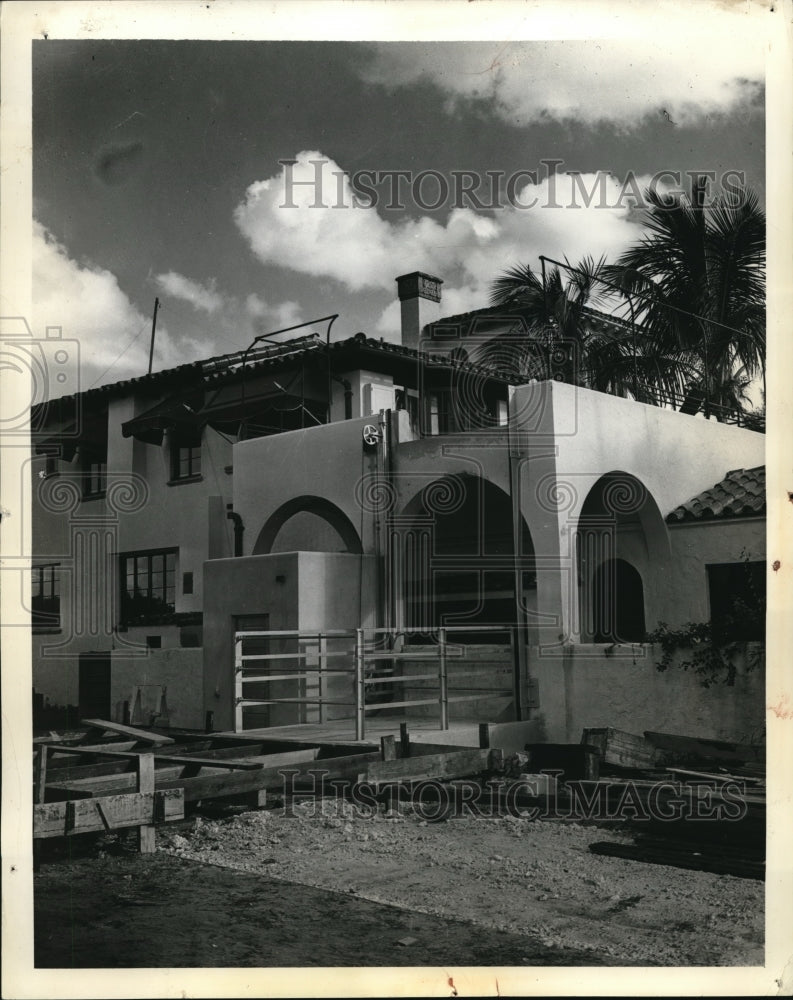 1938 Press Photo Fred B. Snite Residence Special Elevator Construction, Miami FL - Historic Images