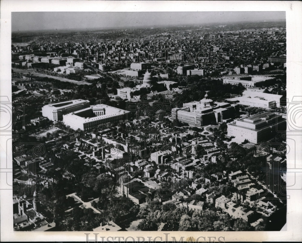 1945 Press Photo Aerial view of Washington looking northwest from the capital. - Historic Images