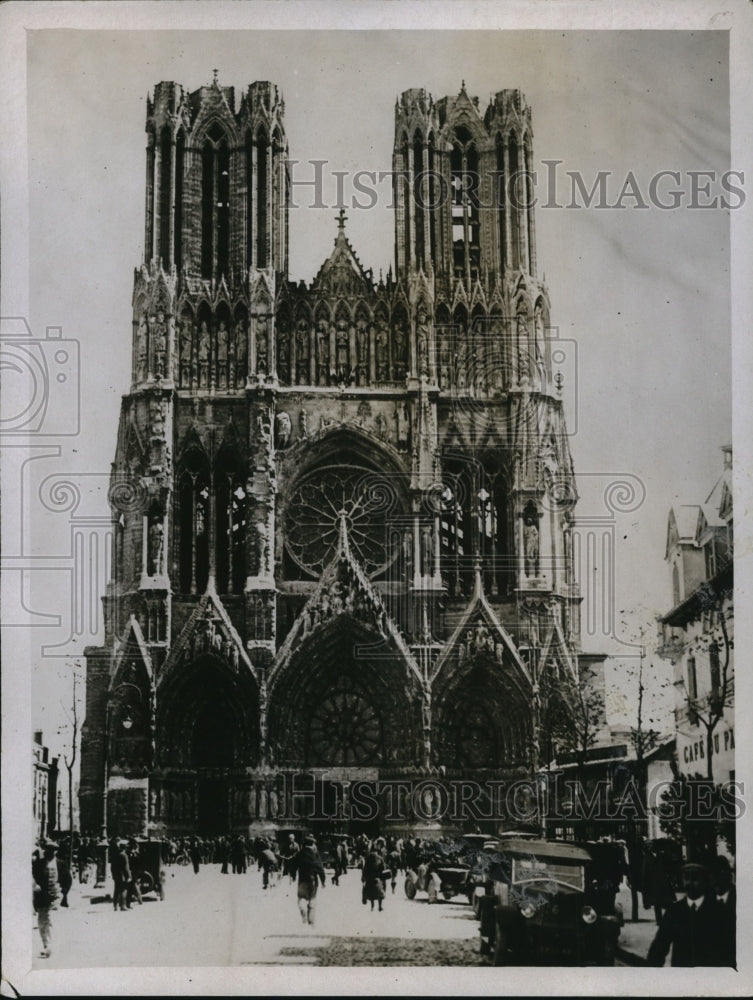 1930 Press Photo Restoration of Rheims Cathedral - Historic Images