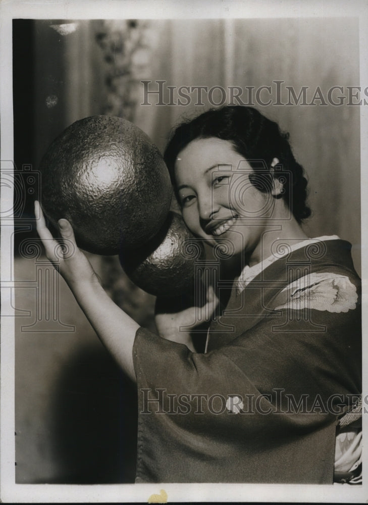 1935 Press Photo Fumiko Obayashi at Calif Intnal Exposition - Historic Images