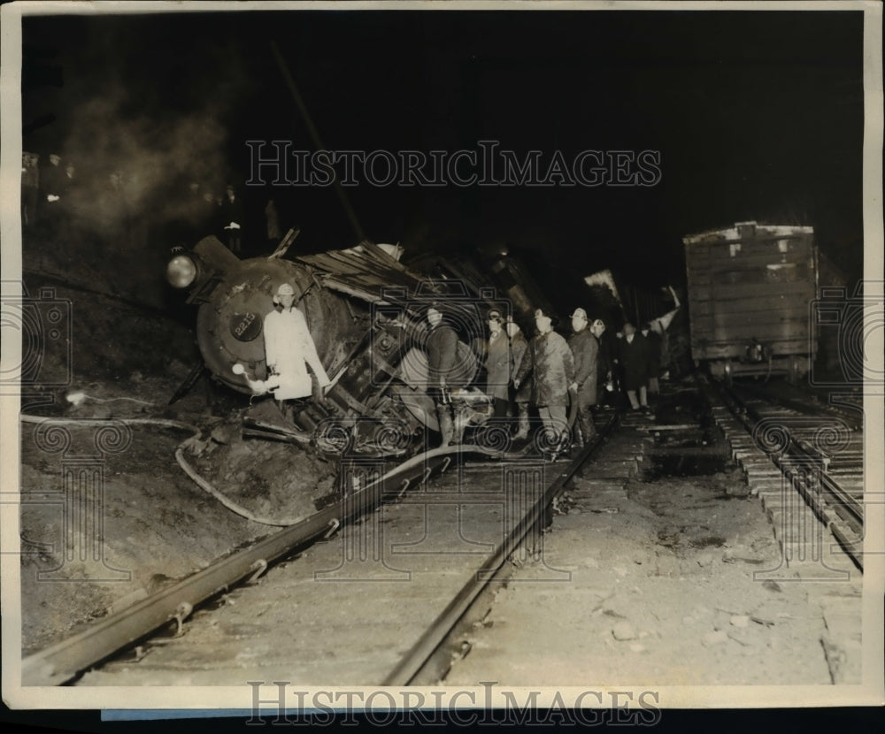 1928 Press Photo Freight train wreck at Eckington yards in Wash DC - Historic Images