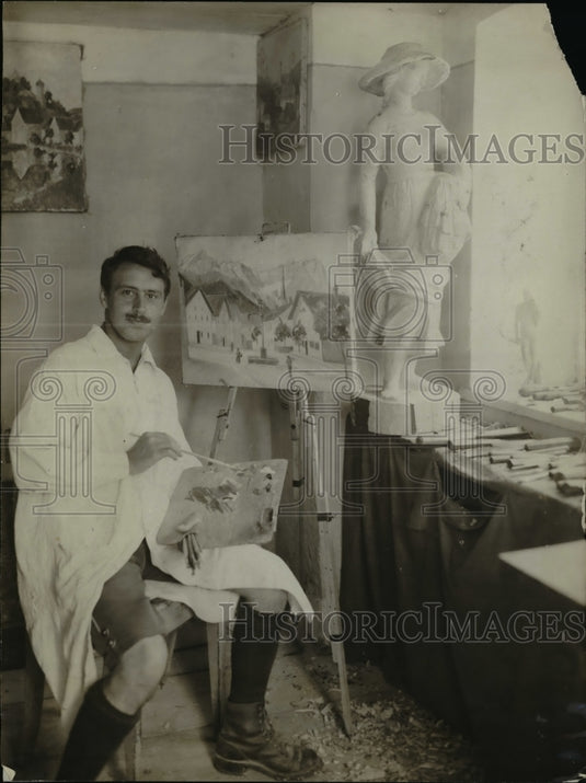 1923 Press Photo Exhibition Chairman Andreas Lang Jr. sculptor and painter - Historic Images