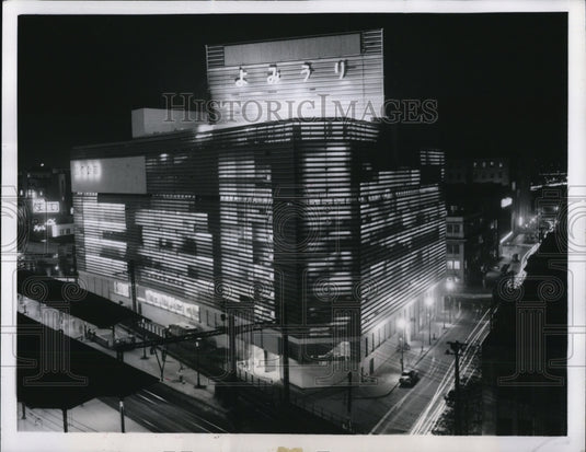 1957 Press Photo Tokyo Japan, Yomiuri Hall Landmark - Historic Images