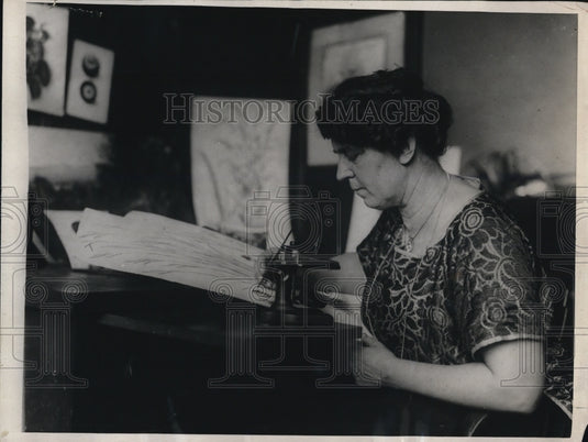 1923 Press Photo Mrs EI Schutt Wallis  of Wash DC in her art studio - Historic Images