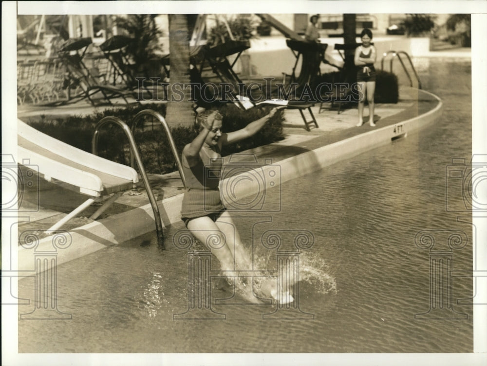 1935 Miami Biltmore CC Irene Schwab of Ill  at the swimming pool-Historic Images