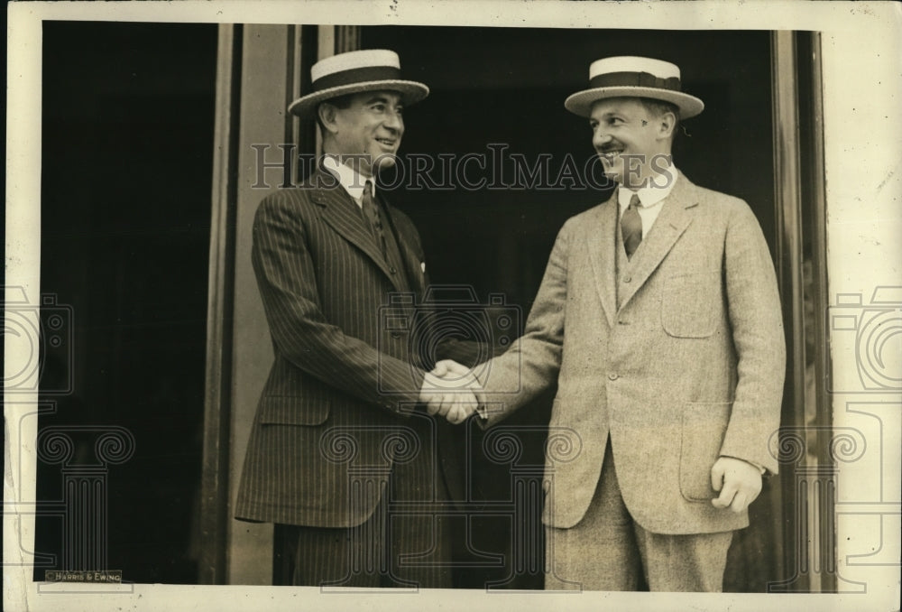 1923 Press Photo Chairman A.D. Lasker greets successor Edward P. Farley - Historic Images