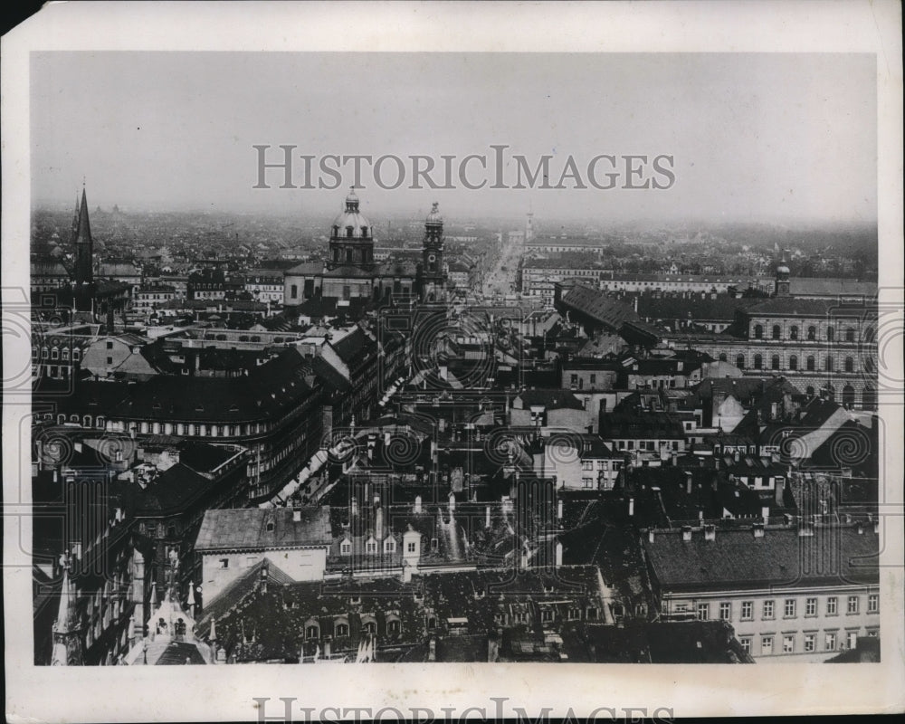 1938 Press Photo Munich Germany  air view of Barvarian capital - Historic Images