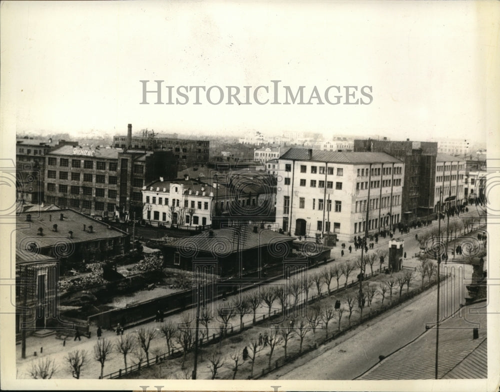 1933 Press Photo Air view of Novosibirsk Russia aviator James Mattern to stop - Historic Images