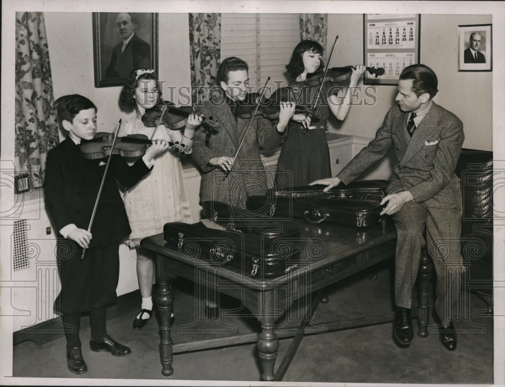 1938 Press Photo Stuart CaninI, Delores Miller, Harry Cykman, Gloria Perkins - Historic Images