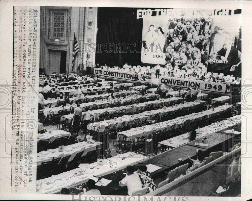 1949 Press Photo CIO, UAW Union Convention Deserted Officers Election, Milwaukee - Historic Images