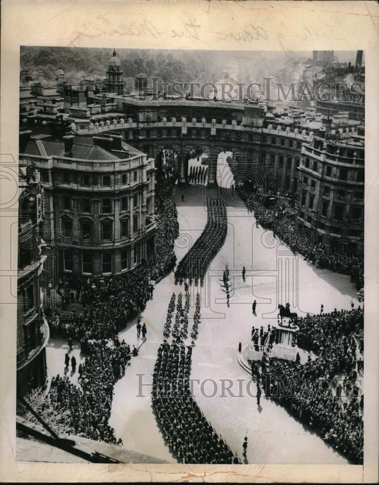 1948 Press Photo Air view of Trafalgar Square London at Admirality Arch - Historic Images