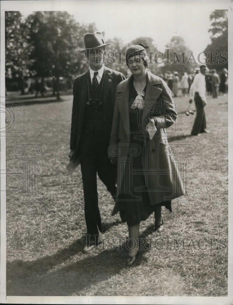 1933 Press Photo Belmont Park, NY Mr John K Berry and Margaret Daingerfield - Historic Images