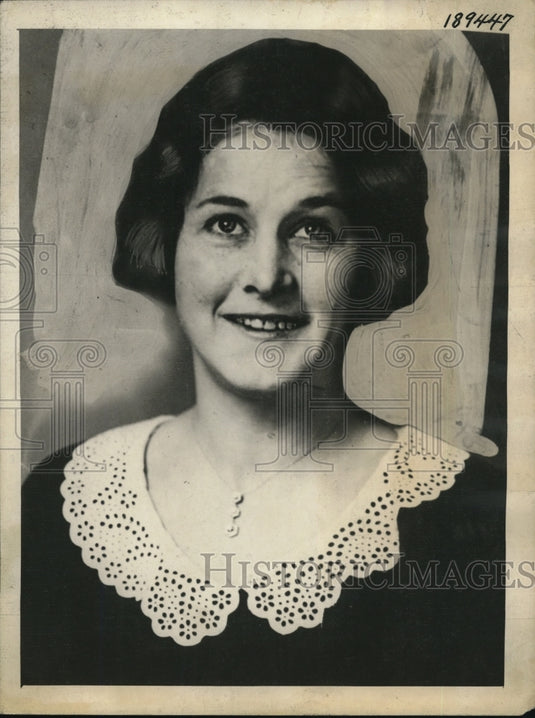 1923 Press Photo Miss Helen Sauerman  saved brother from bootleggers - Historic Images
