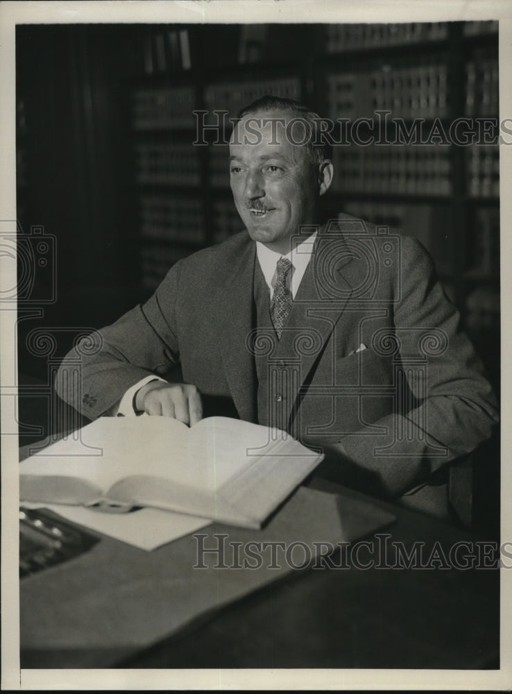 1933 Press Photo Eugene A Colligan pres of Hunter College for Women NY - Historic Images