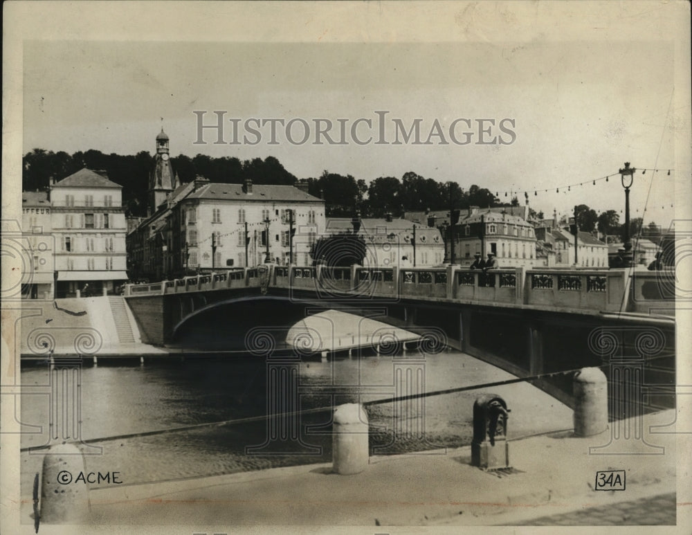 1927 Press Photo New Roosevelt bridge near Chamery France - Historic Images