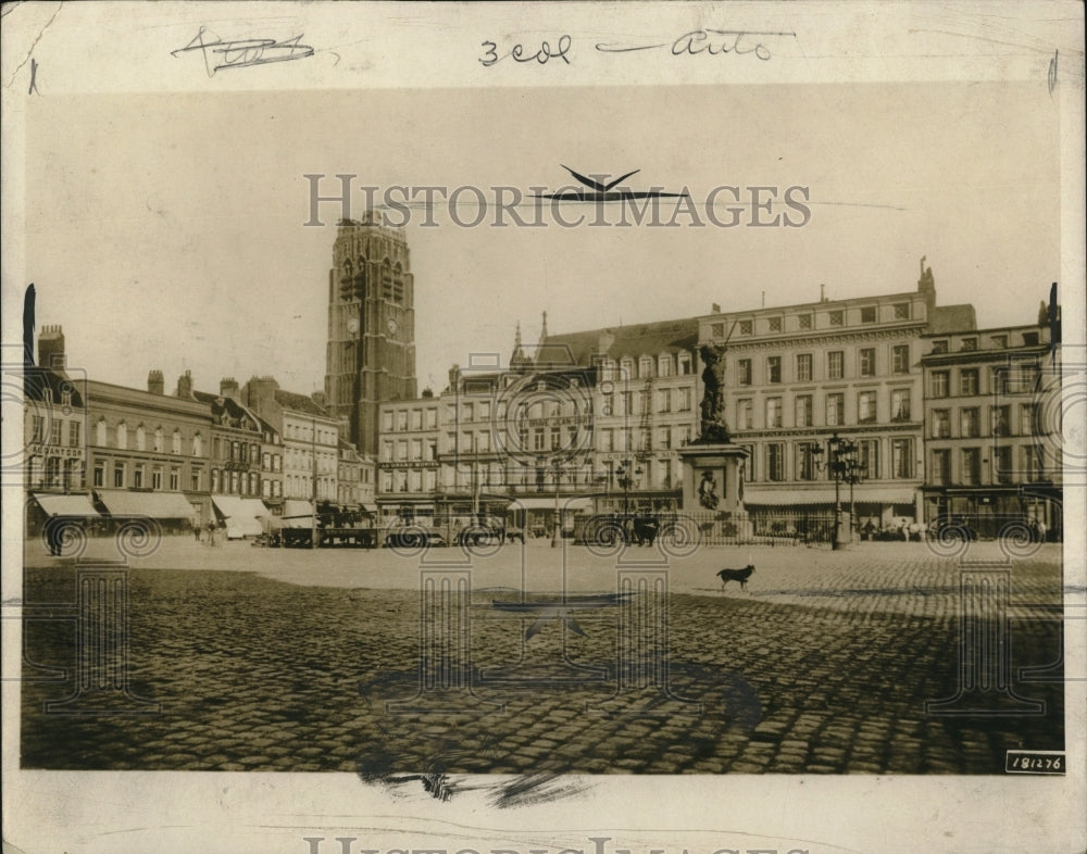 1918 Press Photo Jean-Bart Square in Dunkerque, France - Historic Images