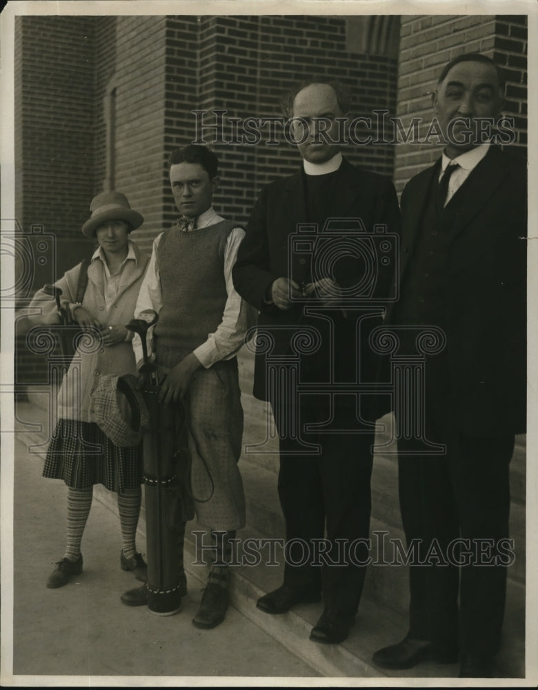 1927 Press Photo Miss D. F. Clarke, M. T. Carey, Father Donnell, Patrick Cronin - Historic Images