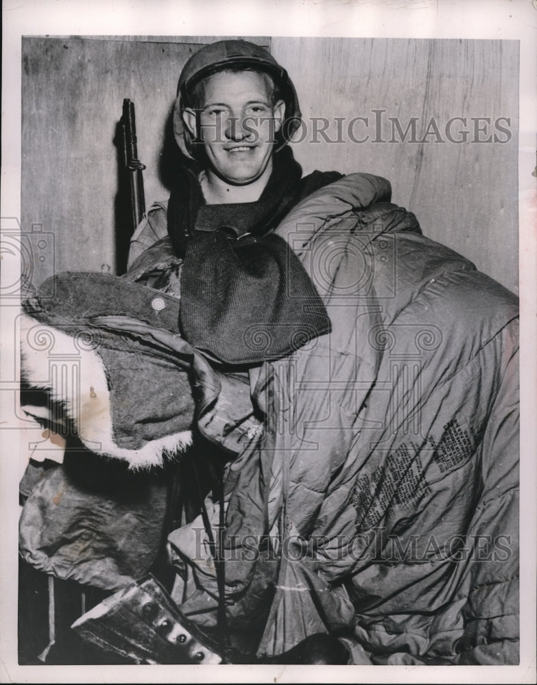 1953 Press Photo Korea, Pvt David Campbell cold winter gear - Historic Images