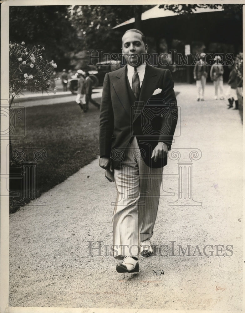 1930 Press Photo Vicente Lopez, well known orchestra leader at the races Sartoga - Historic Images