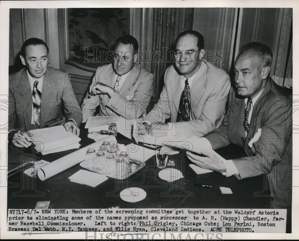 1951 Press Photo Members of Screening Committee for new Baseball Commissioner - Historic Images