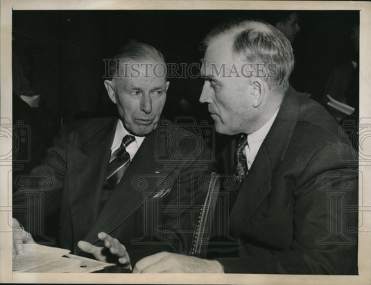 1946 Press Photo Wash DC Lt Gen Walter Short Pearl Harbor witness & S Richardson - Historic Images