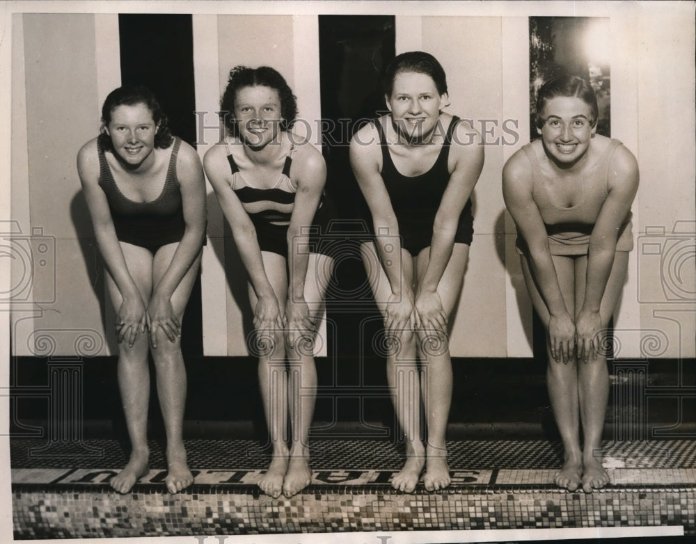 1934 Press Photo Joahnna Gorman, Anna Mae Gorman, Louis Clark, Lenore Kight - Historic Images