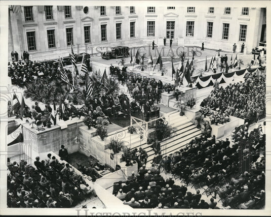 1934 Press Photo Attorney General Homer Cummings as he speaks in the ceremony - Historic Images
