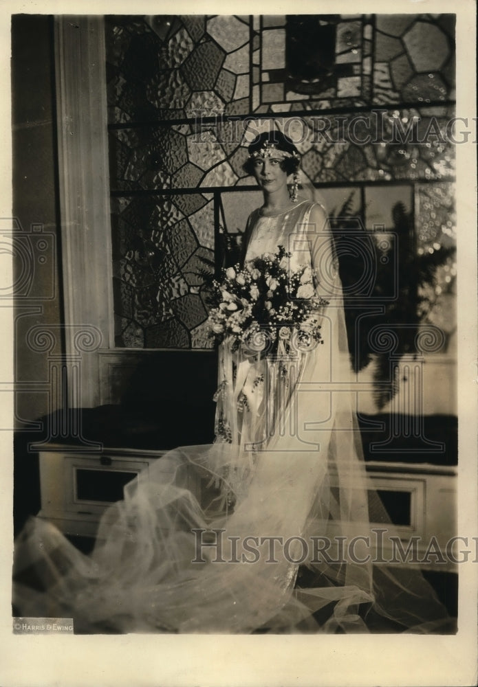 1924 Press Photo Mrs. Somerville Pinkney Tuck on her wedding day at Washington - Historic Images