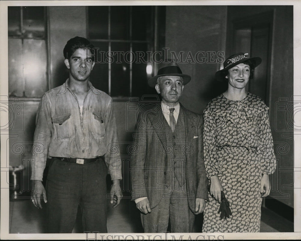 1934 Press Photo Bronx NY Salvatore Levitino, Max rauch, Ruby Altman - Historic Images