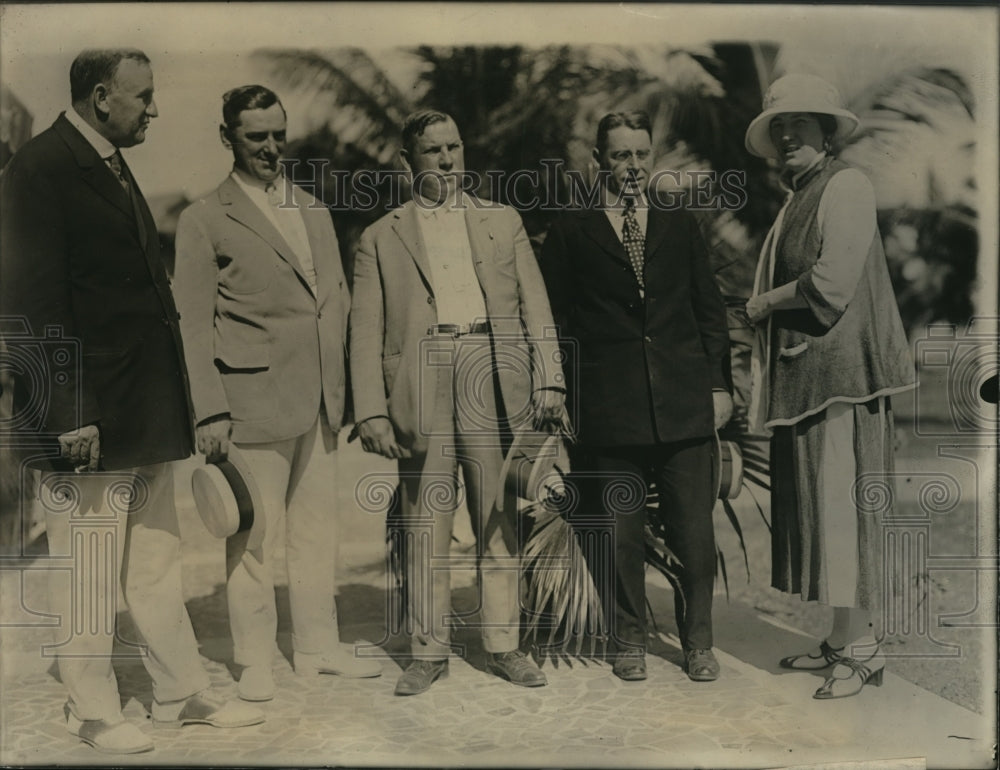 1923 Press Photo Henry M.Teague, Mayor James M Curley, P.J Water in Florida - Historic Images