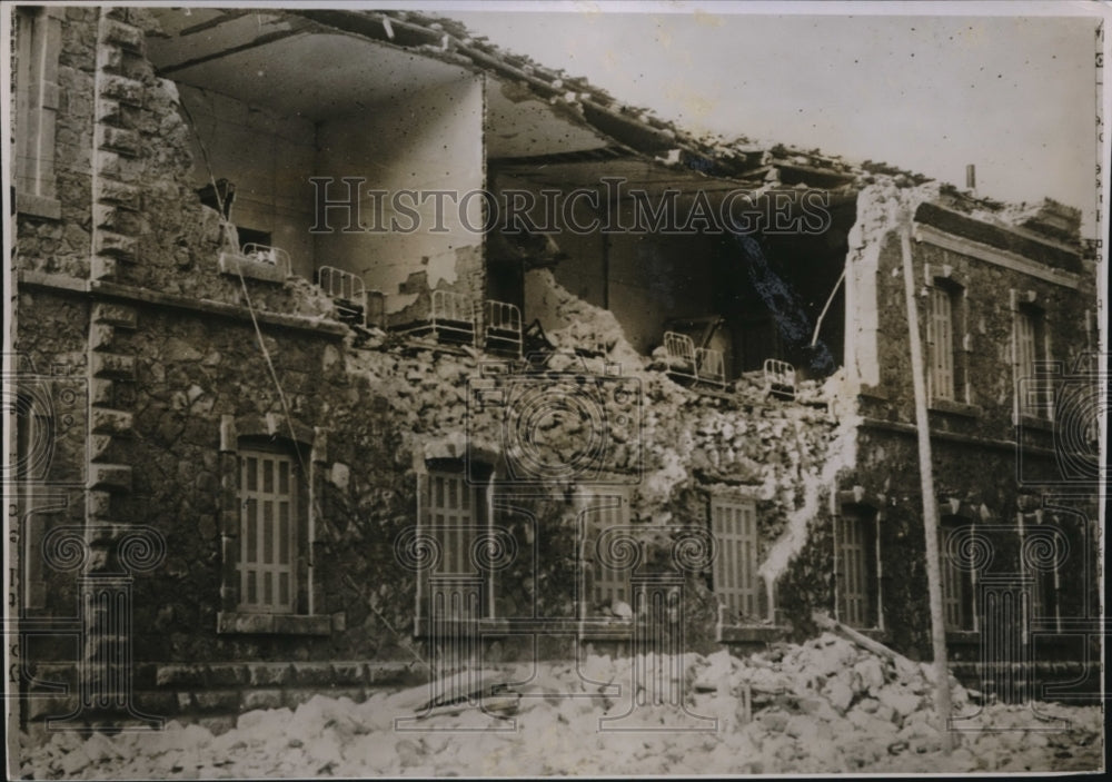 1928 Press Photo Earthquake damaged building at Greece - Historic Images