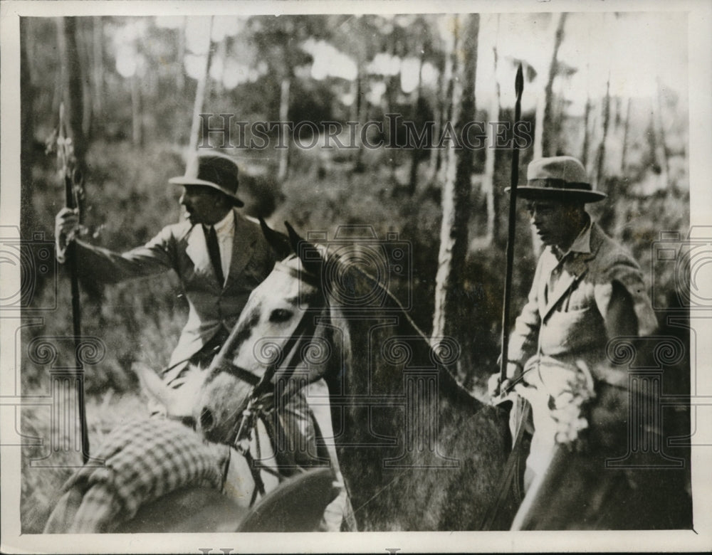 1927 Press Photo King Alfonso and Prince of Wales off to hunt wild bears - Historic Images