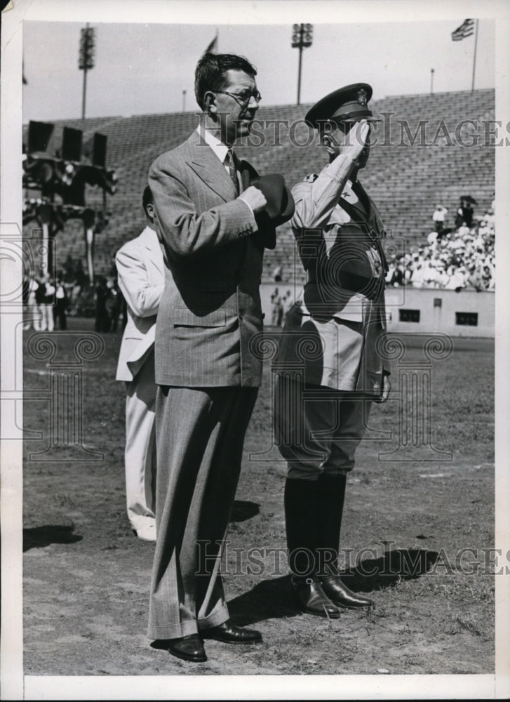 1938 Press Photo Chicago Crown Prince Gustaf Adolf of Sweden &amp; Capt JS Winn - Historic Images