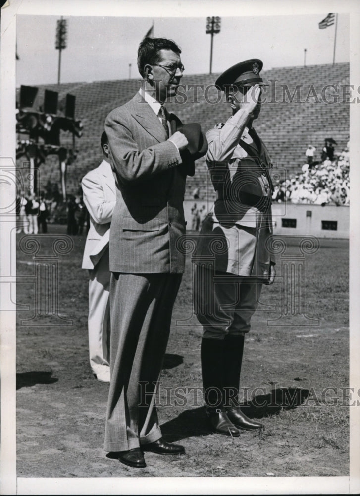 1938 Press Photo Chicago Crown Prince Gustaf Adolf of Sweden & Capt JS Winn - Historic Images