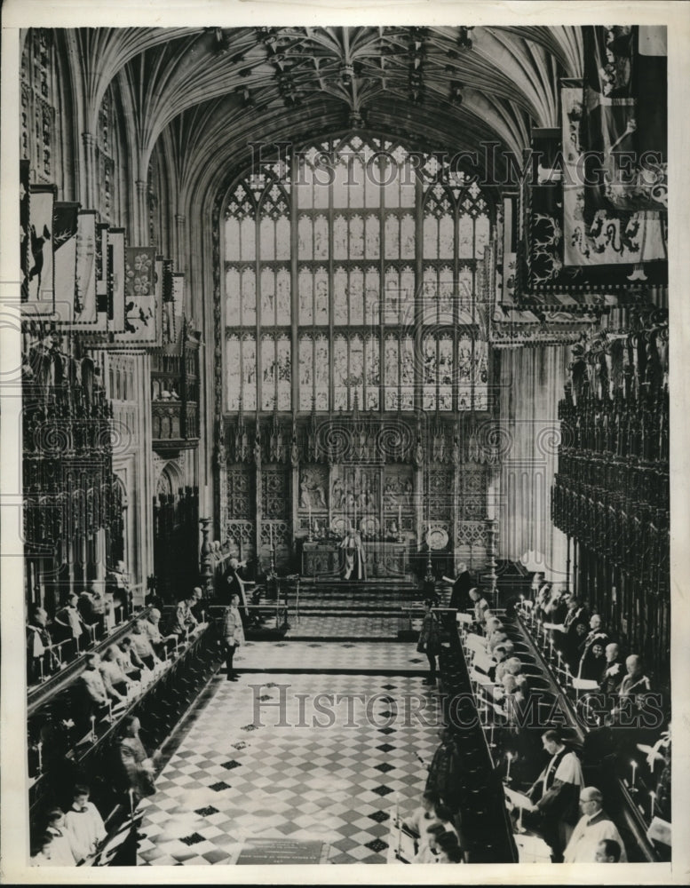 1937 Press Photo Garter Service in St. George&#39;s Chapel, Windsor Castle - Historic Images