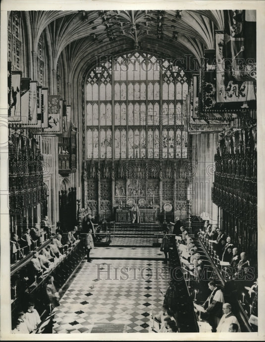 1937 Press Photo Garter Service in St. George's Chapel, Windsor Castle - Historic Images
