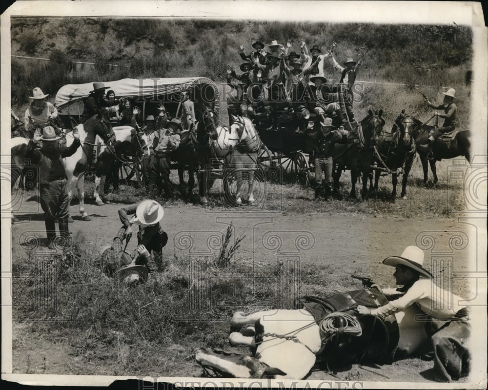 1932 Press Photo A realistic rehearsal for the Wild West events of Santa Monica - Historic Images