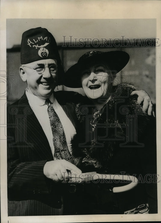 1936 Press Photo Imperial Potentate Leonard P. Steuart and his wife of Washigton - Historic Images