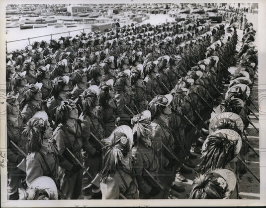 1959 Italian Infantry called the Bersaglieri in the traditional hats-Historic Images