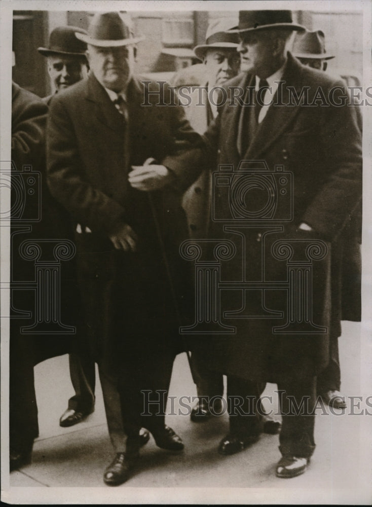 1935 Press Photo John Boss McLaughlin  at St Paul Mn court on kidnap charge - Historic Images