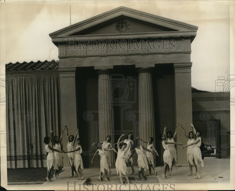 1930 Press Photo Greek Chorus Directed by Norma Gould Prepare Theatre Dedication - Historic Images